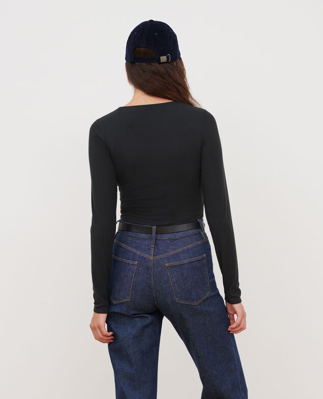 Enganliegendes T-Shirt A091 black