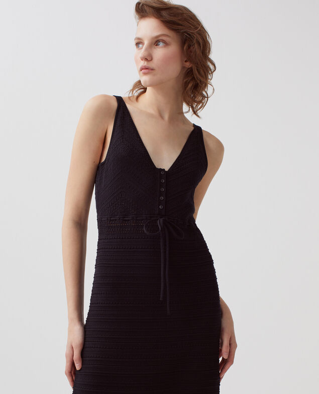 Gehäkeltes Kleid aus Baumwolle H091 black beauty