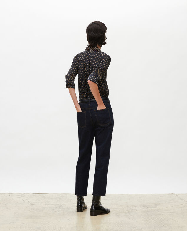 TOMBOY - Weite Jeans halbhohe Taille 5 Taschen Denim rinse