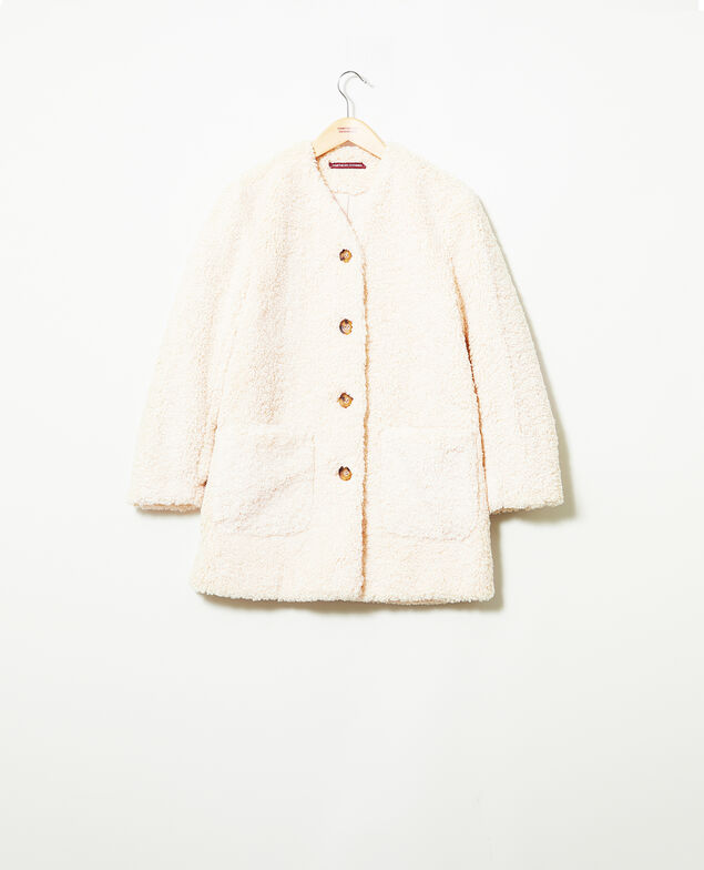 Mantel aus Pelzimitat Off white
