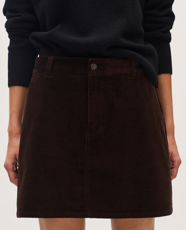 Kurzer Cordrock U380 dark brown