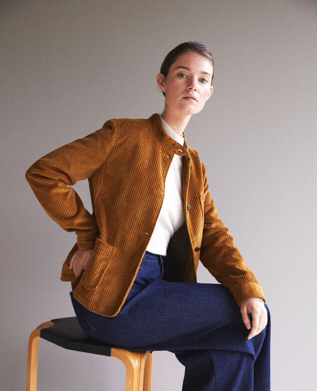 Jacke aus grobem Cord Golden brown