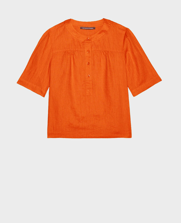 Bluse aus Leinen Gold flame