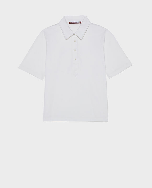 Polo-Shirt aus ägyptischer Baumwolle Optical white