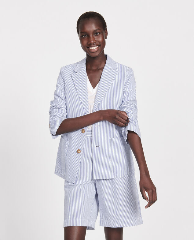 Blazer aus Baumwolle Seersucker stripes