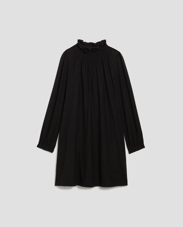AGLAÉ - Kurzes Kleid mit Rüschenkragen H091 black beauty