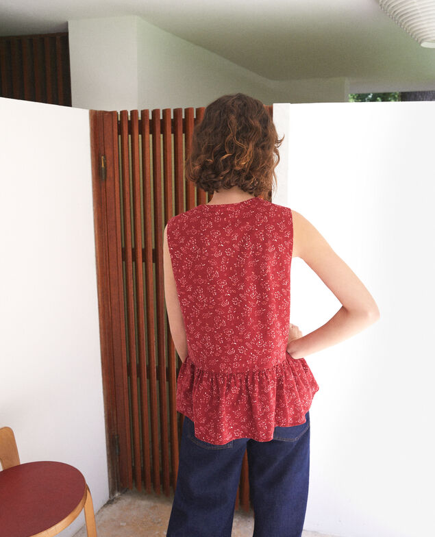 Ärmellose Bluse Rot
