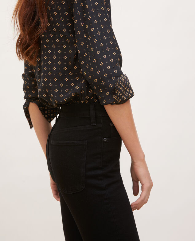 SLIM HIGH RISE - Cropped Jeans 5 Taschen Noir denim