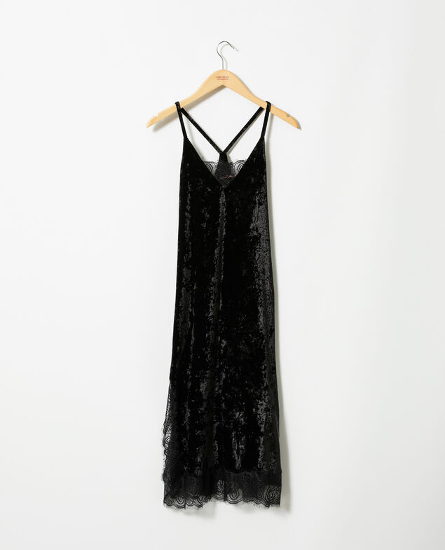 Kleid aus Samt und Spitze Schwarz