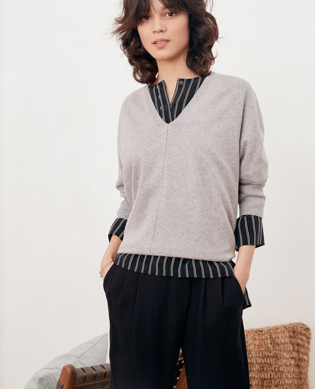 Pullover mit 3/4-Ärmeln Light grey
