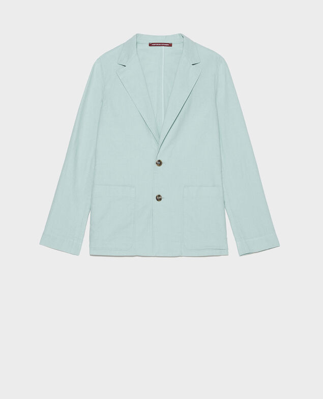 Maskuliner Blazer aus Baumwolle und Leinen Blue haze