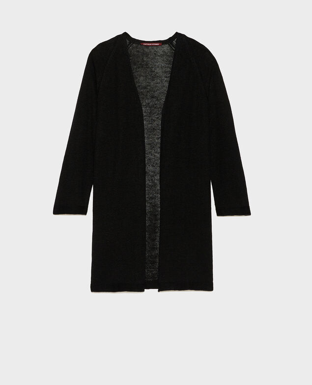 Langer Cardigan aus Leinen Black beauty