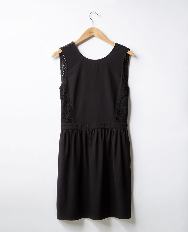 Kleid mit tiefem V-Ausschnitt im Rücken aus Spitze Noir