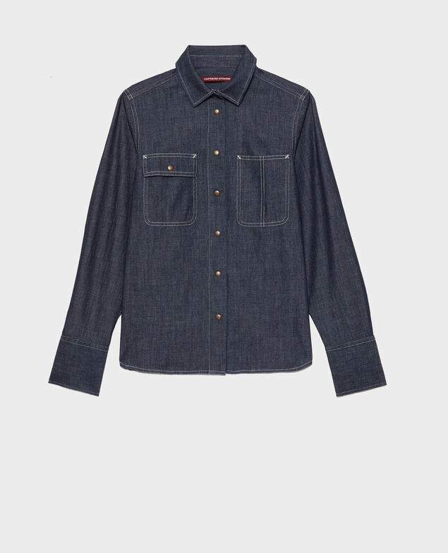 Jeanshemd mit Taschen Denim brut
