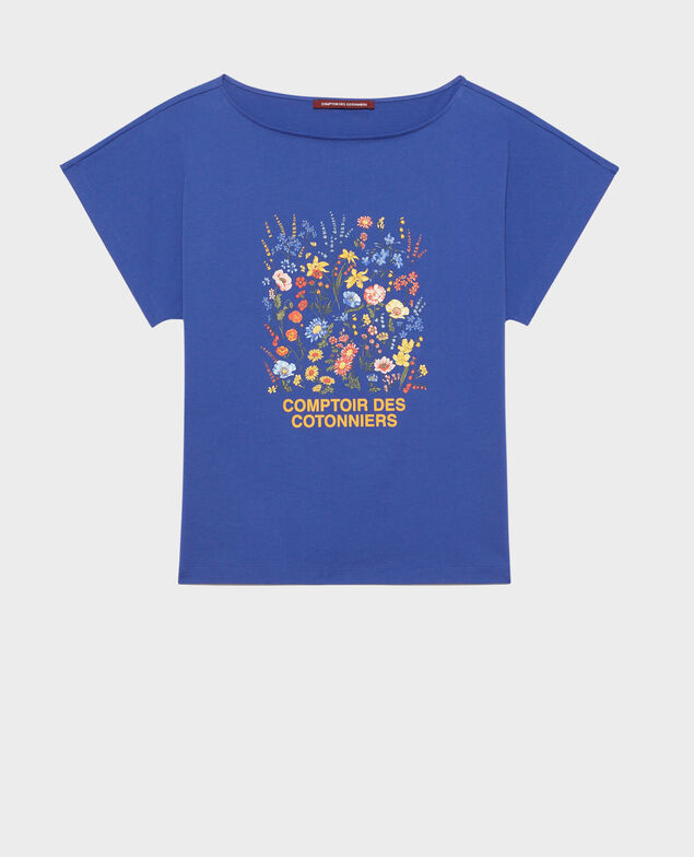 T-Shirt aus Baumwolle mit kurzen Ärmeln Royal blue
