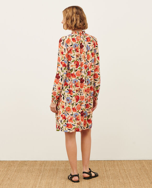 AGLAE - Fließendes gemustertes Kleid 8857 31 beige print