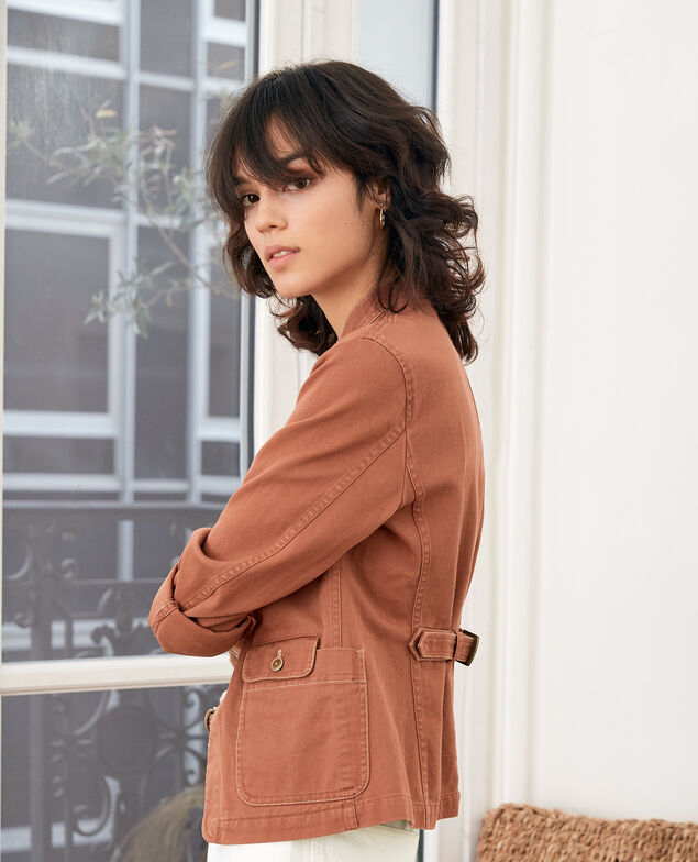 Jacke mit Mao-Kragen Auburn