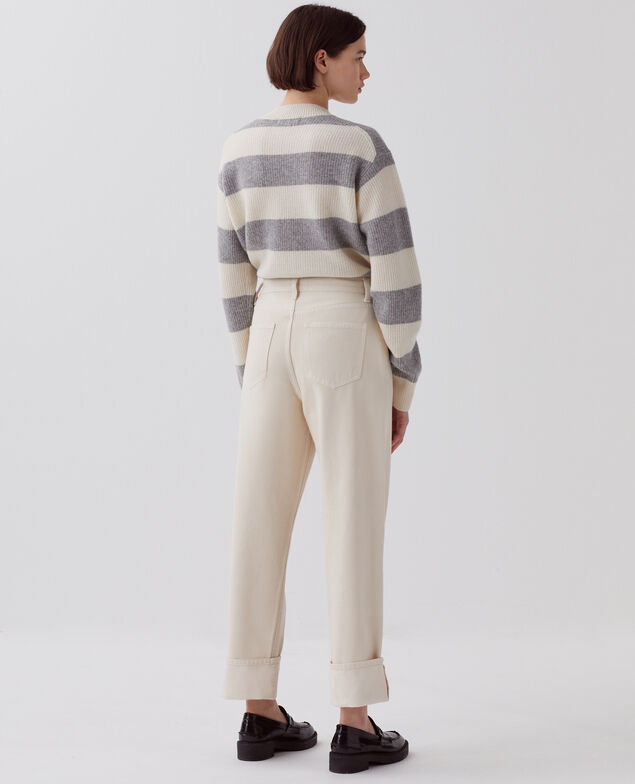 Regular Jeans mit breitem Revers U300 natural