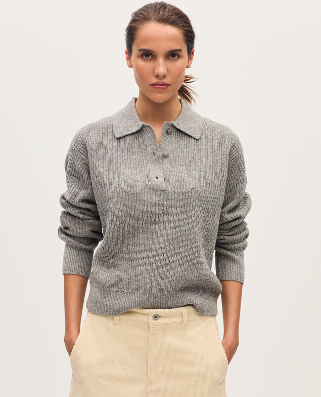 Pullover mit Polokragen U020 light gray
