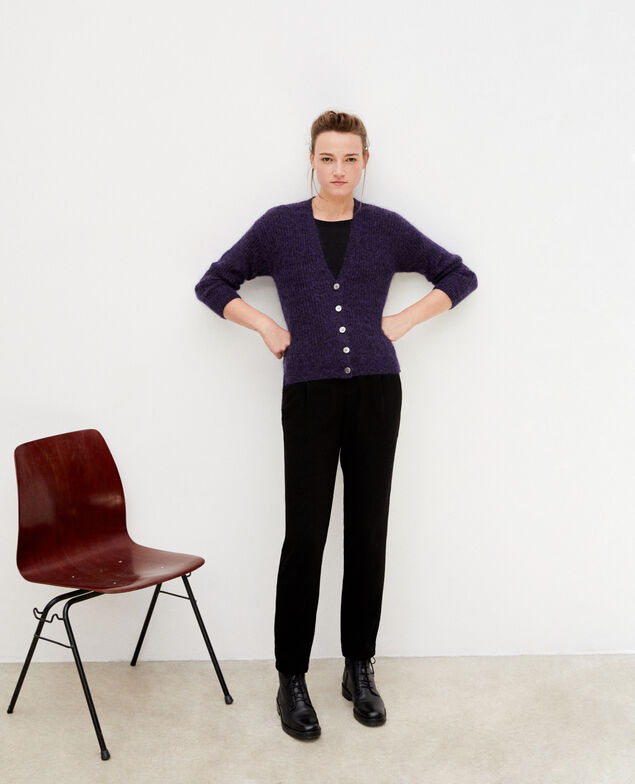 Cardigan mit Mohair Violett