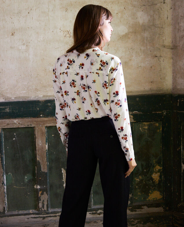 Bluse mit Mao-Kragen Bouquet coconut milk