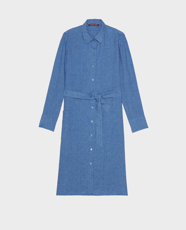 Hemdkleid aus Leinen Indigo