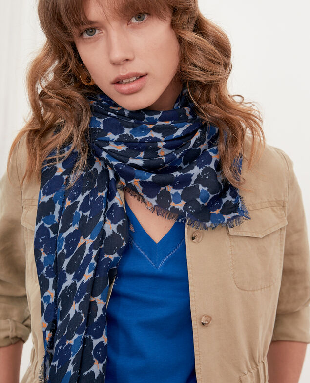 Gemustertes Tuch Blossom shadow indigo