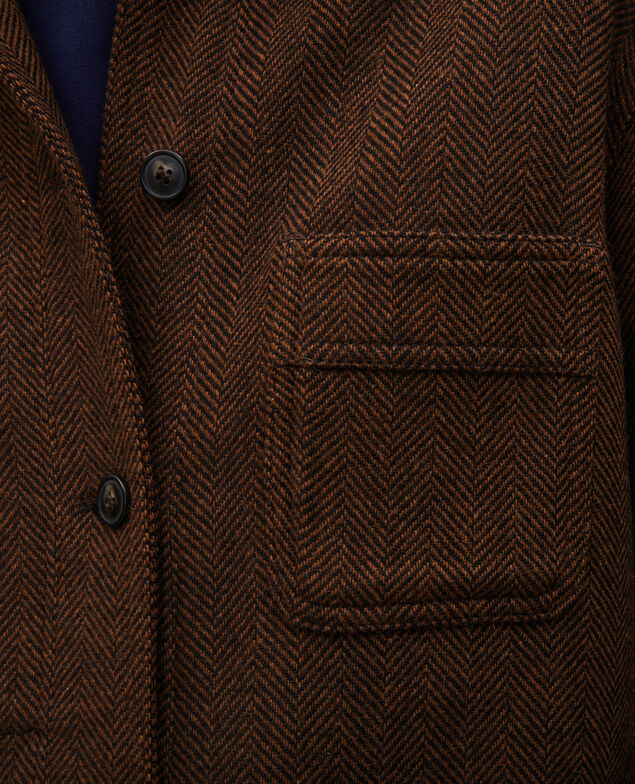 Arbeitsjacke aus Wolle mit Knöpfen Coffee bean