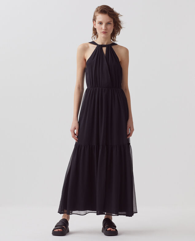 Langes fließendes Kleid H091 black beauty