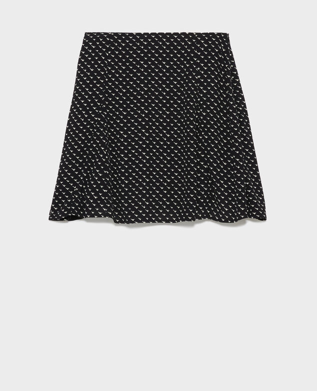 Gemusterter ausgestellter Minirock Birdy black