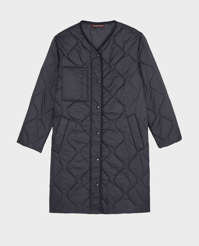 Daunenmantel mit V-Kragen  Black beauty