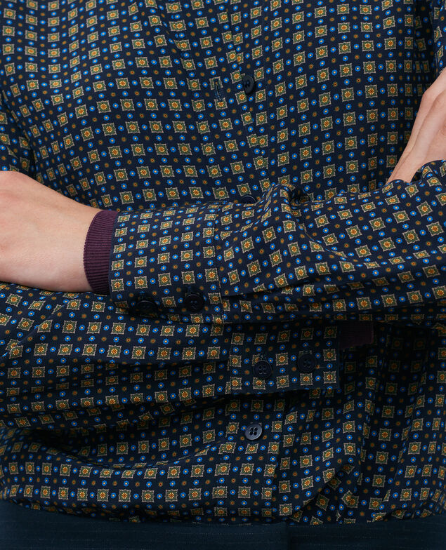 Gemusterte Bluse Cravate green