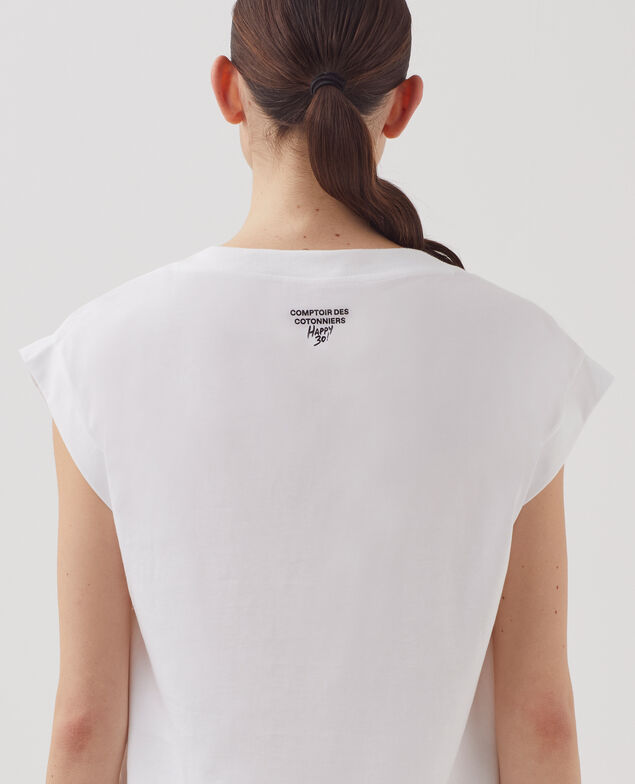 Boxy T-Shirt aus Baumwolle J000 white base 95