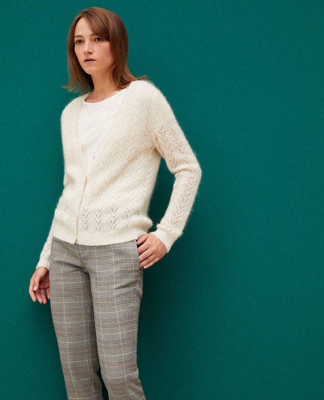 Cardigan mit Mohair Weiß