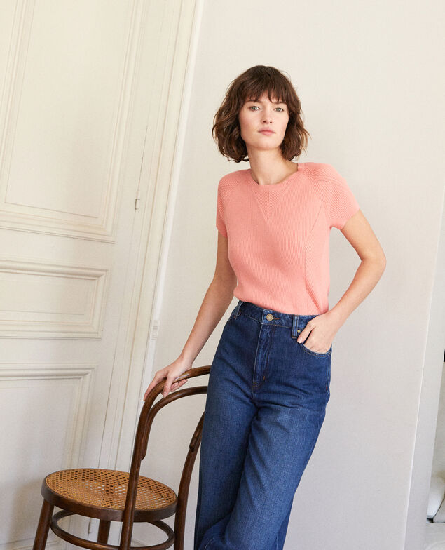 Pullover 100 % Baumwolle Burnt coral