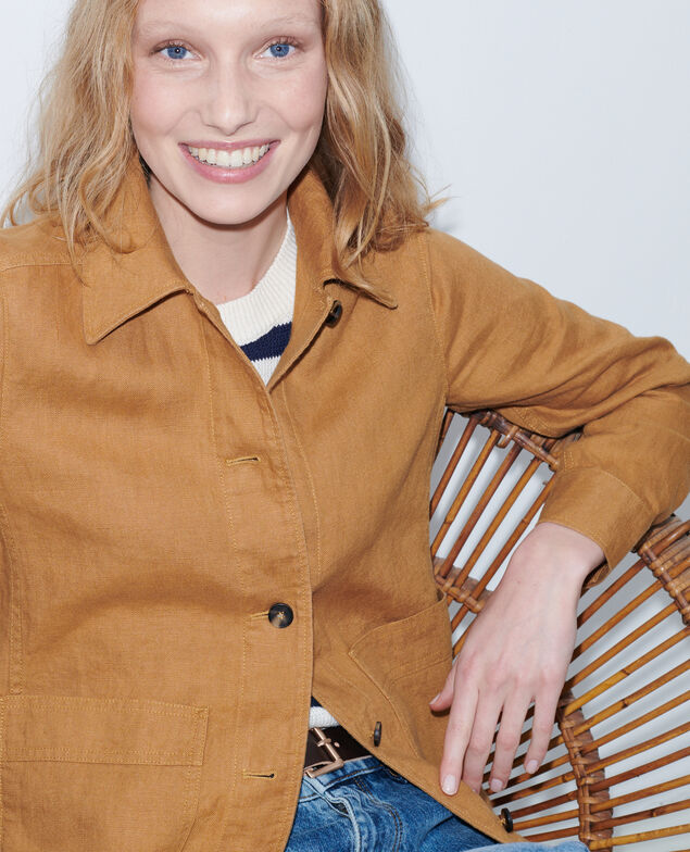 Arbeitsjacke aus Panamaleinen 36 brown