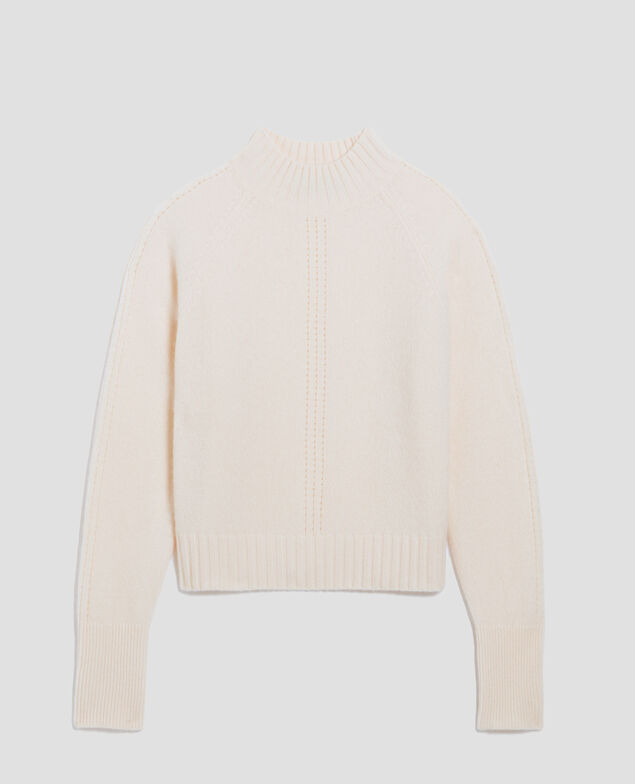 Pullover mit hohem Kragen aus Kaschmir I300 pearled ivory