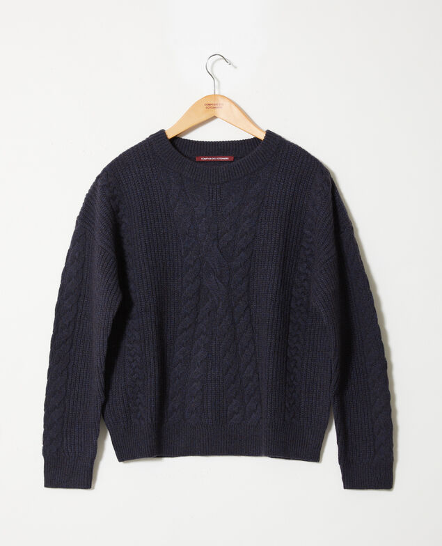 Pullover mit Zopfmuster Dark navy
