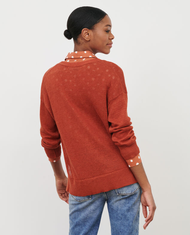 Cardigan aus Leinen 29 dark orange