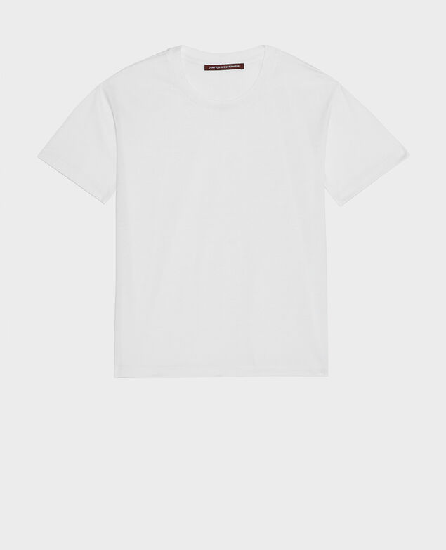 T-Shirt aus Baumwolle mit Rundhalsausschnitt Optical white