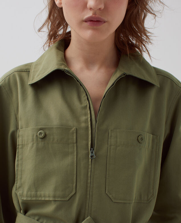 Cargo-Jumpsuit mit Reißverschluss I560 covert green