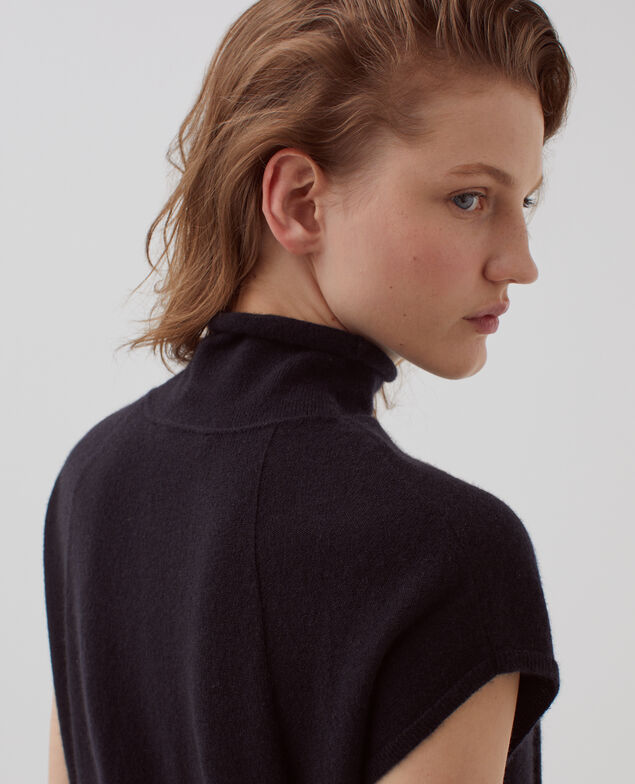 Ärmelloser Pullover aus Kaschmir H091 black beauty