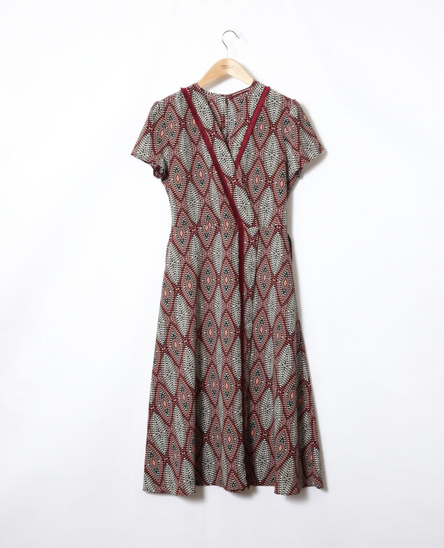 Langes gemustertes Kleid Braun