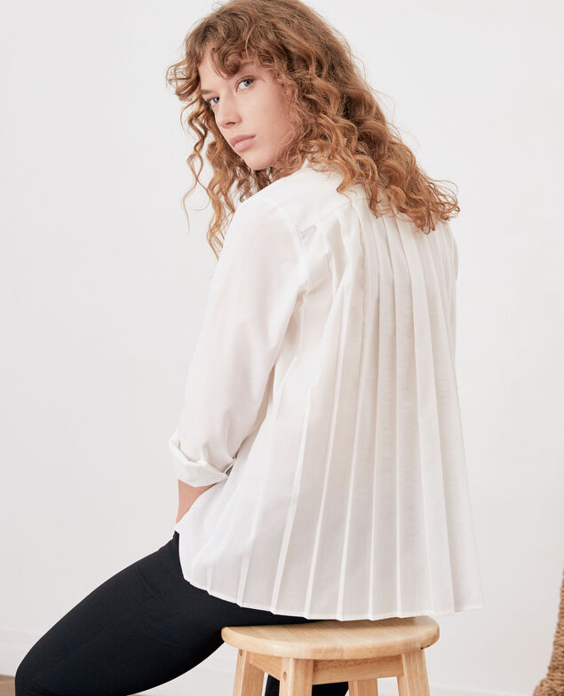 Bluse mit Rückenfalten Blanc