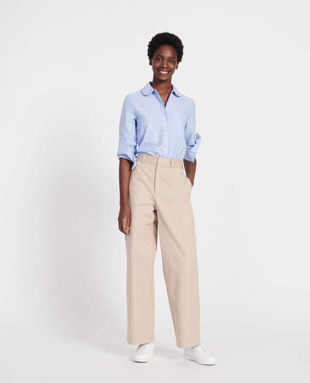 Maskuline Hose aus Baumwolle Oxford tan