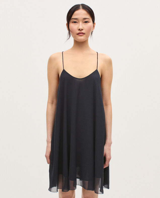 Kurzes Kleid aus Musselin  K080 vulcan gray