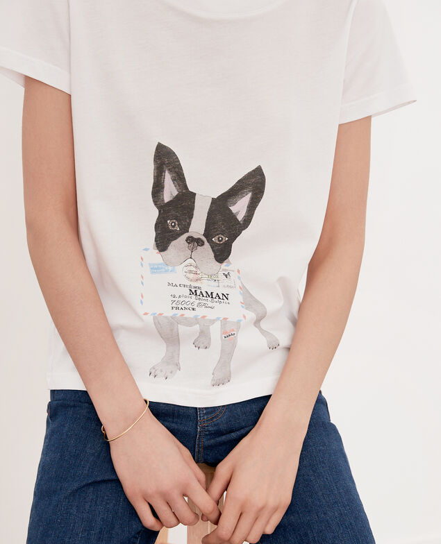 T-Shirt mit Leon-Motiv Off white