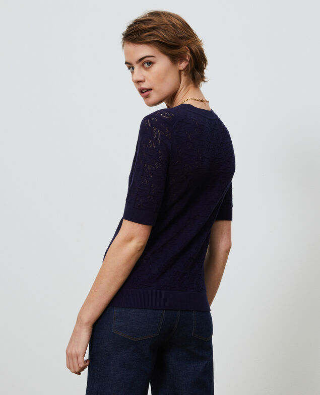 Pullover aus Baumwolle und Leinen Maritime blue
