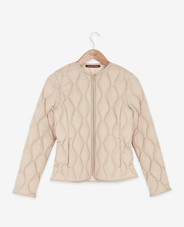Verstaubare Daunenjacke Tan/nude