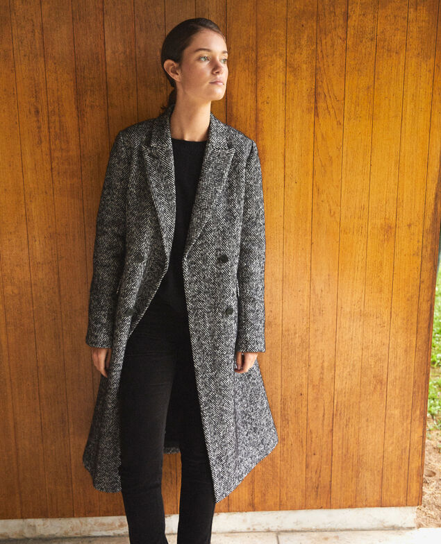 Zeitloser Tailoring-Mantel Schwarz